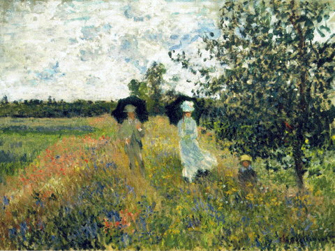 reproductie The promenade near Argenteuil van Claude Monet